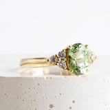 Ethical Jewellery & Engagement Rings Toronto - 1.70 ct Light Seafoam Green Sapphire Oval Emma Ring in Yellow - FTJCo Fine Jewellery & Goldsmiths