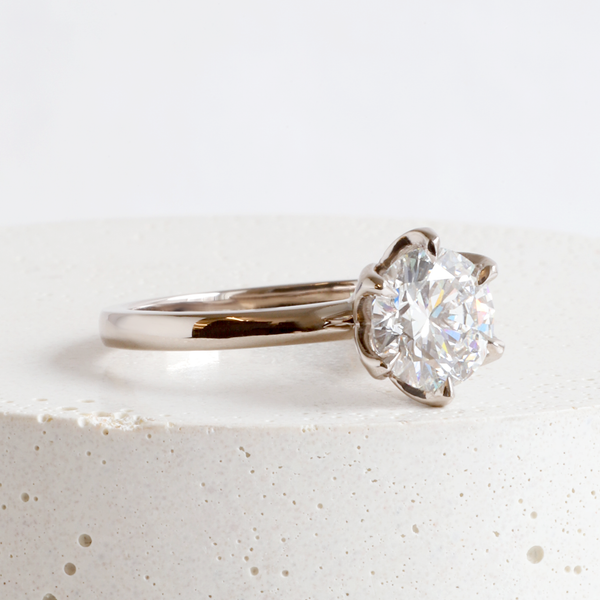 Ethical Jewellery & Engagement Rings Toronto - 1.47 ct F VS1 Lab Diamond Petal Solitaire in White - FTJCo Fine Jewellery & Goldsmiths