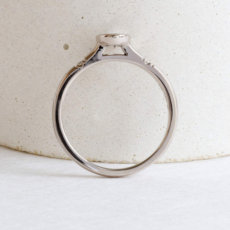Ethical Jewellery & Engagement Rings Toronto - Oval Sasha Bezel in White - FTJCo Fine Jewellery & Goldsmiths