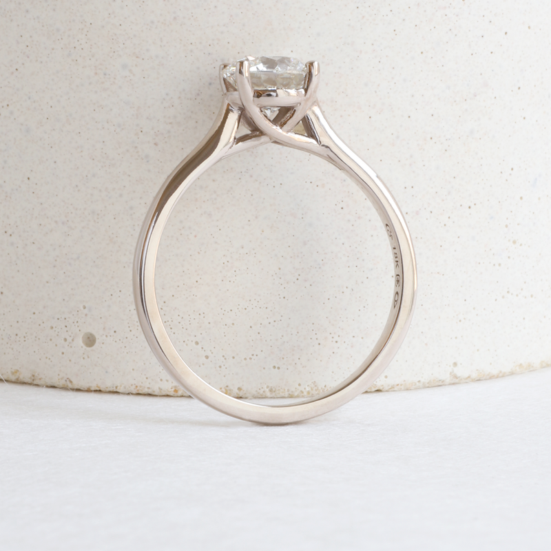 Ethical Jewellery & Engagement Rings Toronto - 1.01 ct H VS1 Lab Diamond Trellis Solitaire in White - FTJCo Fine Jewellery & Goldsmiths
