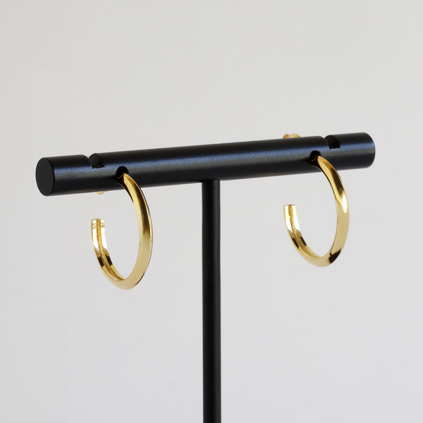 Knife Edge Hoops in Yellow Gold