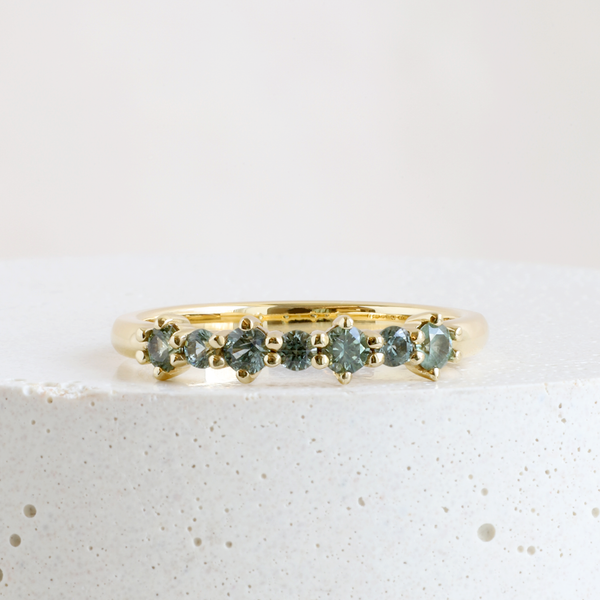 Ethical Jewellery & Engagement Rings Toronto - Montana Sapphire Stella 7 Stone Ring in Yellow Gold - FTJCo Fine Jewellery & Goldsmiths