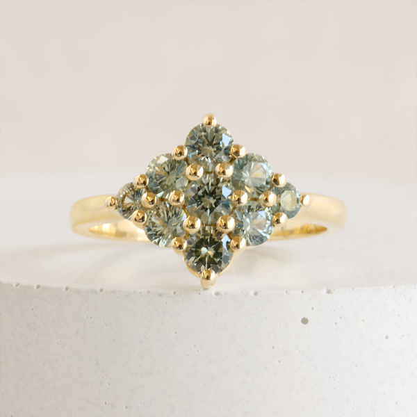 Montana Sapphire Aurelie Cluster Ring in 18K Yellow Gold