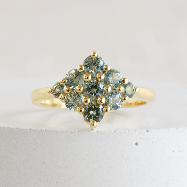 Montana Sapphire Aurelie Cluster Ring in 18K Yellow Gold