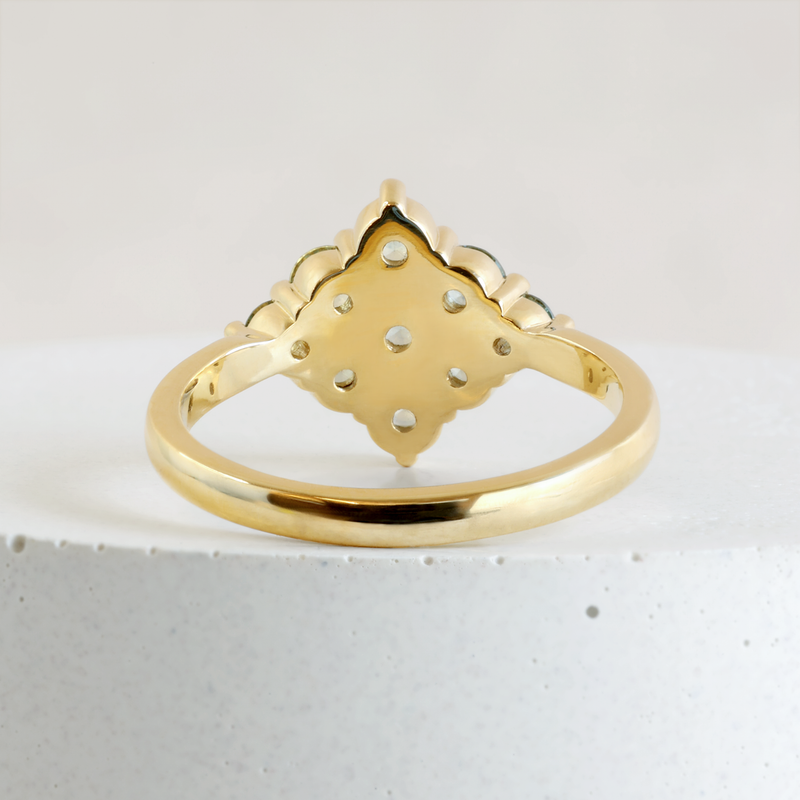 Ethical Jewellery & Engagement Rings Toronto - Montana Sapphire Aurelie Cluster Ring in 18K Yellow Gold - FTJCo Fine Jewellery & Goldsmiths