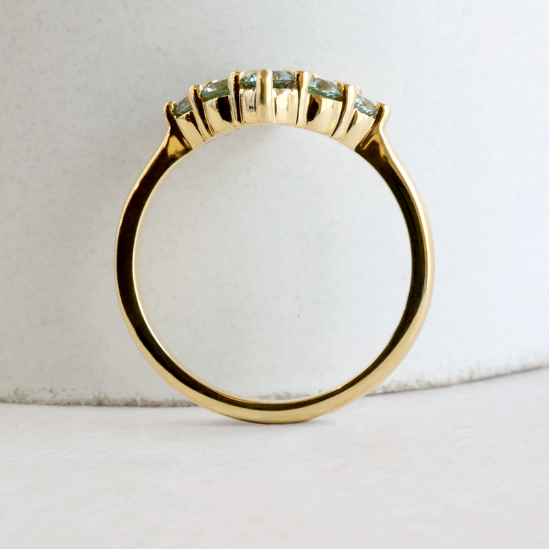 Ethical Jewellery & Engagement Rings Toronto - Montana Sapphire Aurelie Cluster Ring in 18K Yellow Gold - FTJCo Fine Jewellery & Goldsmiths