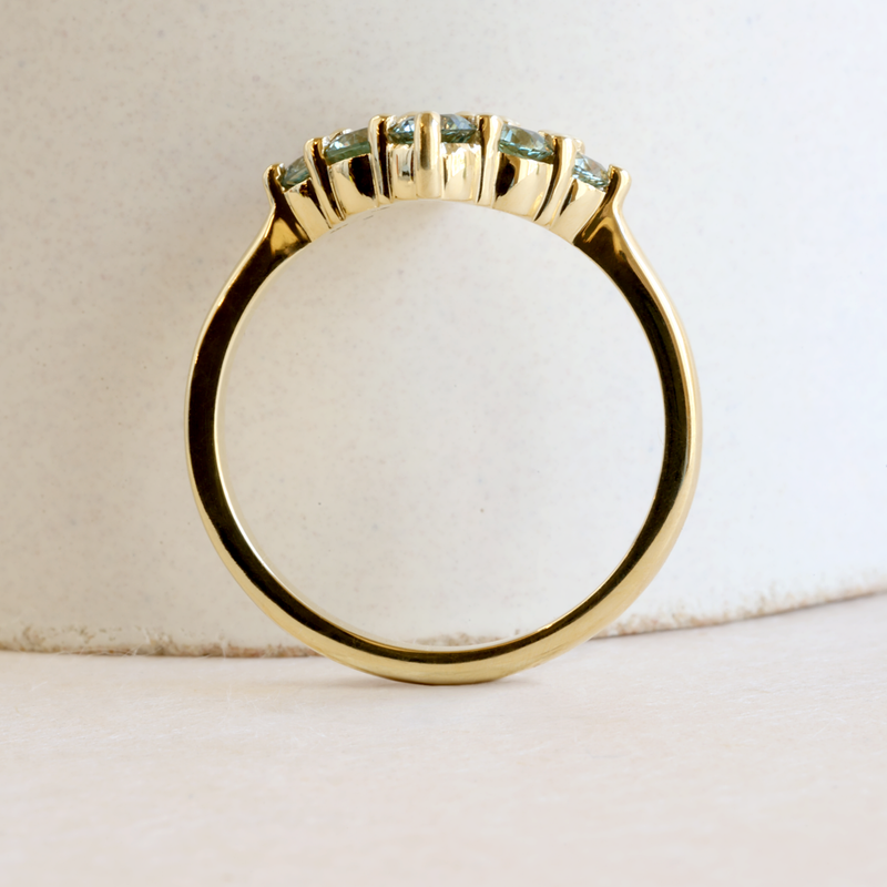 Montana Sapphire Aurelie Cluster Ring in 18K Yellow Gold