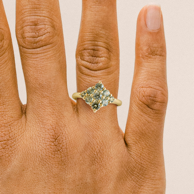 Montana Sapphire Aurelie Cluster Ring in 18K Yellow Gold