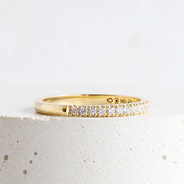 Ethical Jewellery & Engagement Rings Toronto - 2 mm Diamond FTJCo Stacker with Laboratory Grown Diamonds in Yellow Gold - FTJCo Fine Jewellery & Goldsmiths