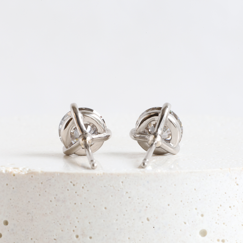 1.48 tcw Cool Grey Lab Diamond Martini Studs in White Gold