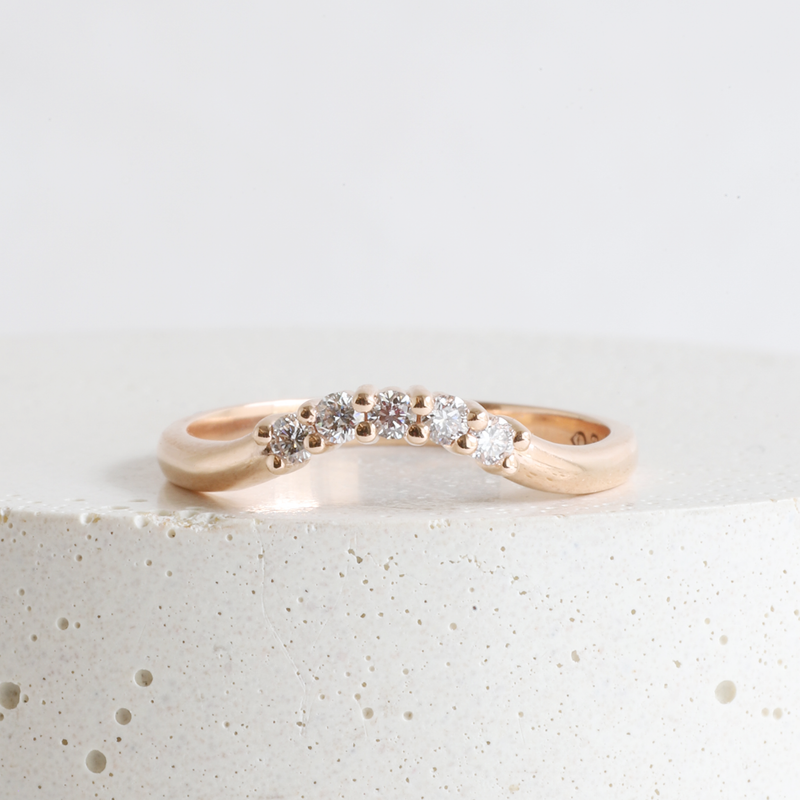 Ethical Jewellery & Engagement Rings Toronto - Emma Curved Band In Rose Gold - FTJCo Fine Jewellery & Goldsmiths