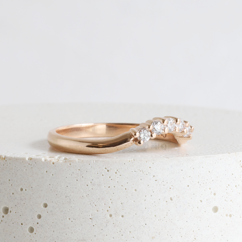 Ethical Jewellery & Engagement Rings Toronto - Emma Curved Band In Rose Gold - FTJCo Fine Jewellery & Goldsmiths