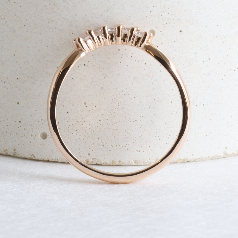 Ethical Jewellery & Engagement Rings Toronto - Emma Curved Band In Rose Gold - FTJCo Fine Jewellery & Goldsmiths