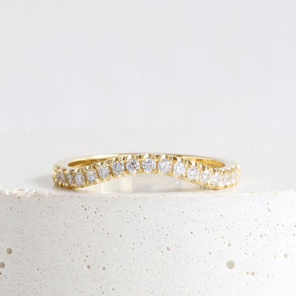 Bypass Pavé Band in Yellow Gold