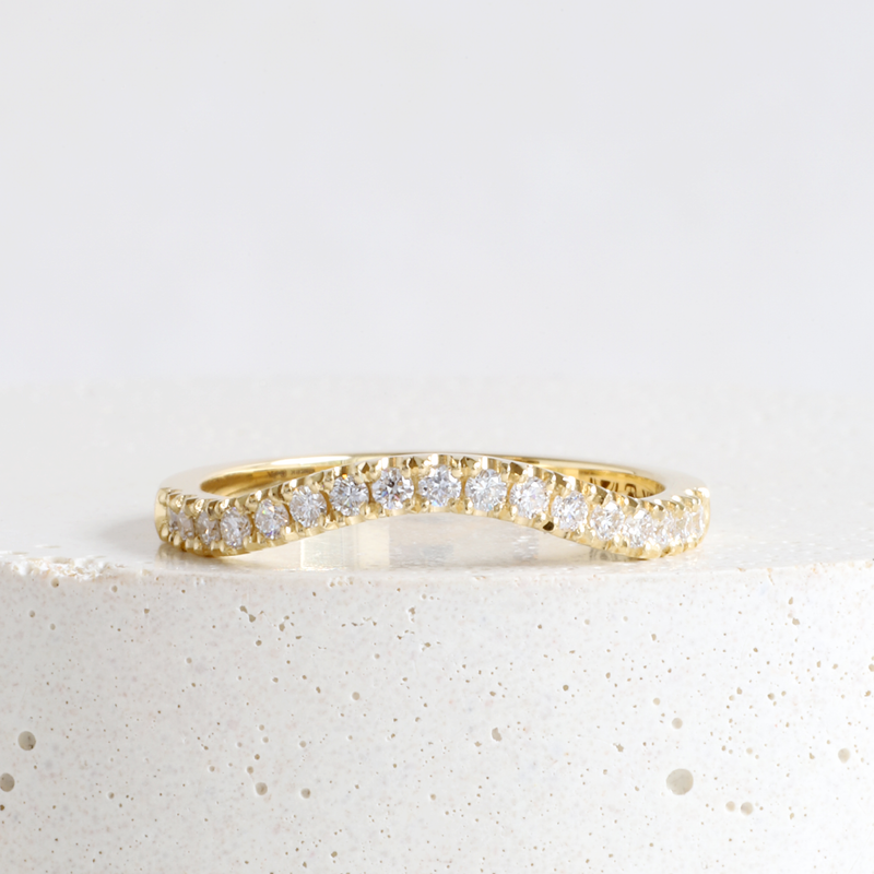 Bypass Pave Band in Yellow Gold