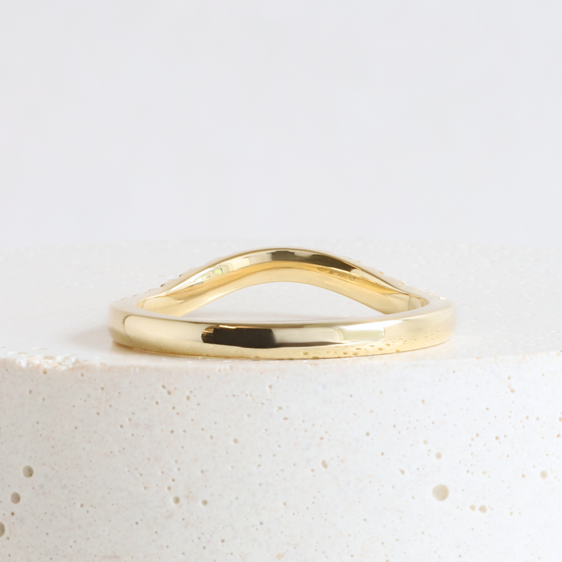 Bypass Pave Band in Yellow Gold