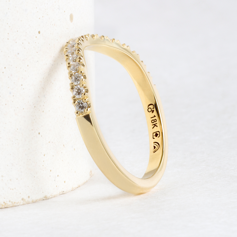 Bypass Pavé Band in Yellow Gold