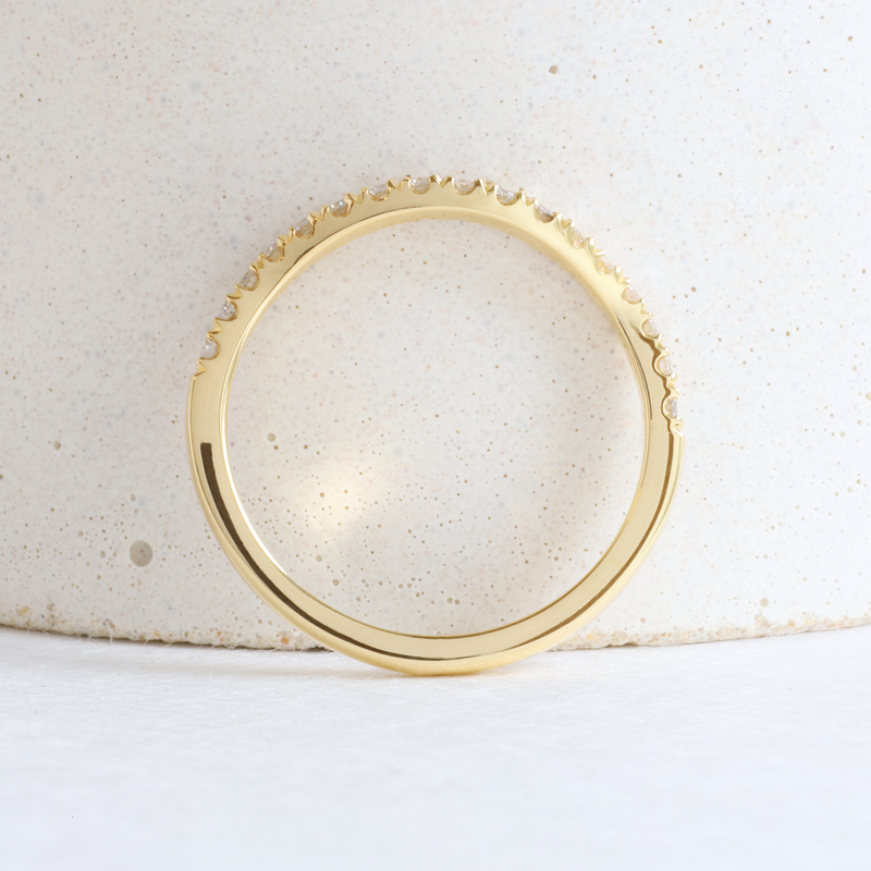 Bypass Pavé Band in Yellow Gold