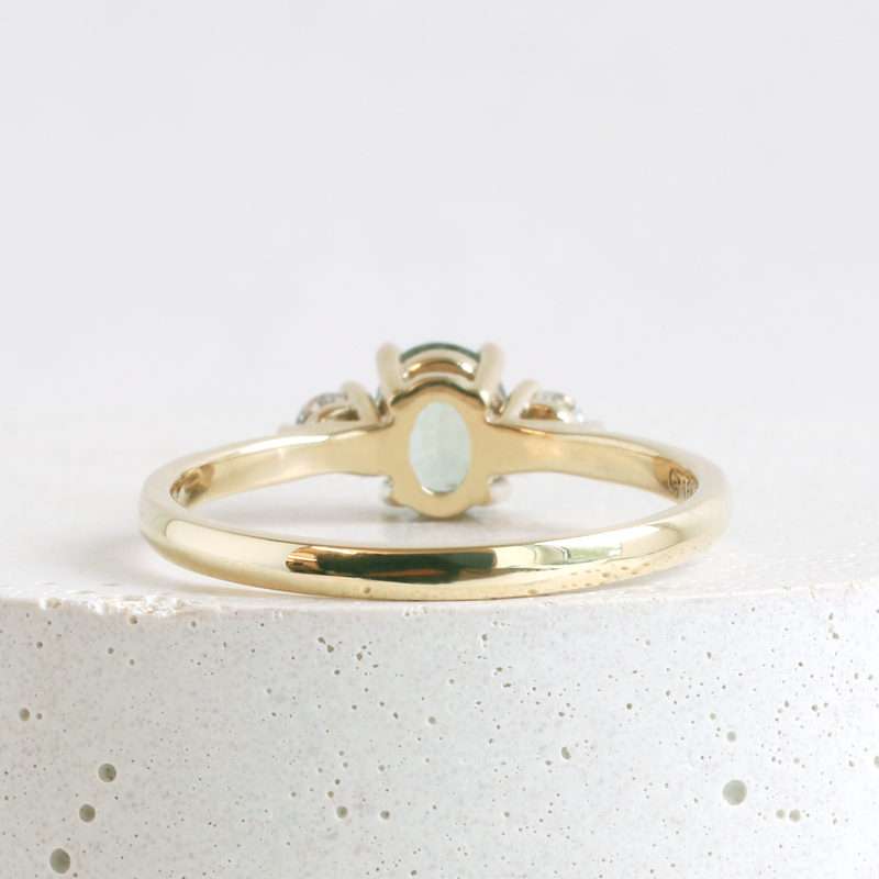 1.23 ct Dark Mossy Green Sapphire Emilia Ring in Yellow Gold