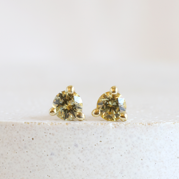 3 mm Yellow Montana Sapphire Martini Studs in Yellow Gold