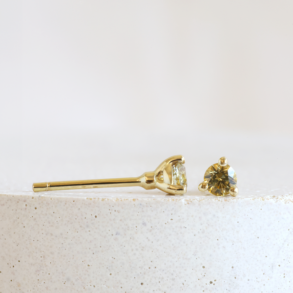 3 mm Yellow Montana Sapphire Martini Studs in Yellow Gold