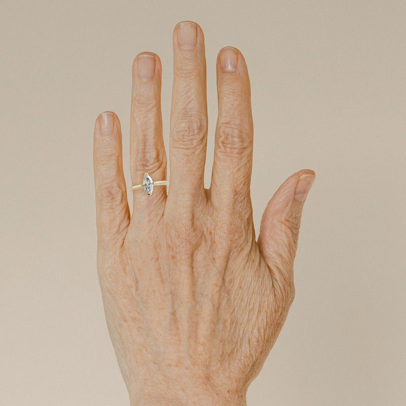 0.70 ct G VS1 Marquise Love Note in Yellow Gold