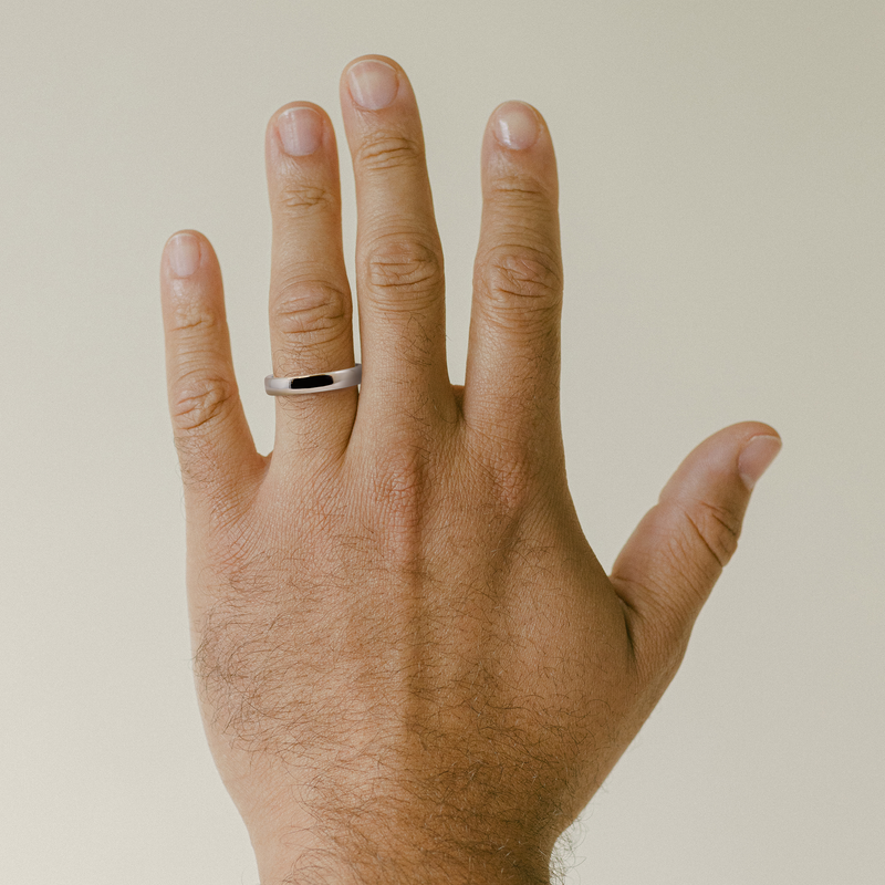 4 mm Low Dome Band in White Gold