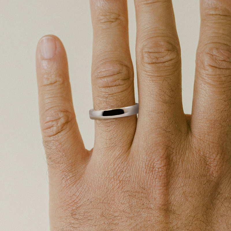 4 mm Low Dome Band in White Gold