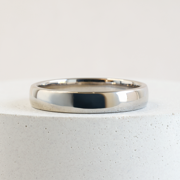 4 mm Low Dome Band Size 10.25 in White Gold