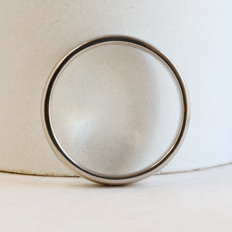 4 mm Low Dome Band Size 10.25 in White Gold