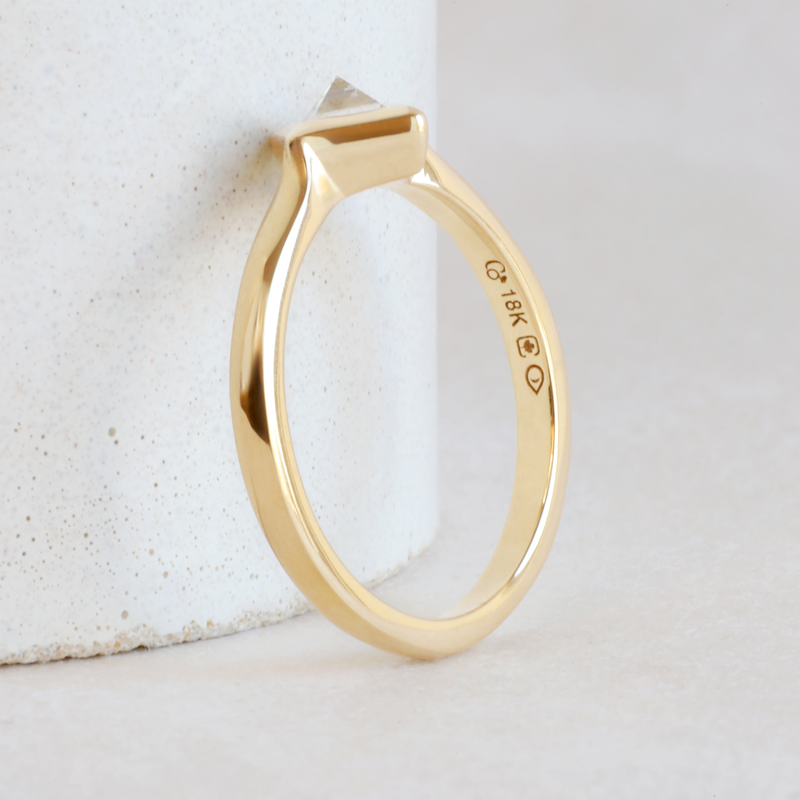 0.22 ct Diamond Pyramid Avery Bezel Solitaire in Yellow Gold