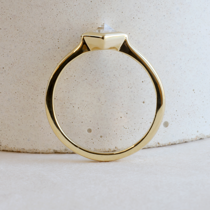 0.22 ct Diamond Pyramid Avery Bezel Solitaire in Yellow Gold