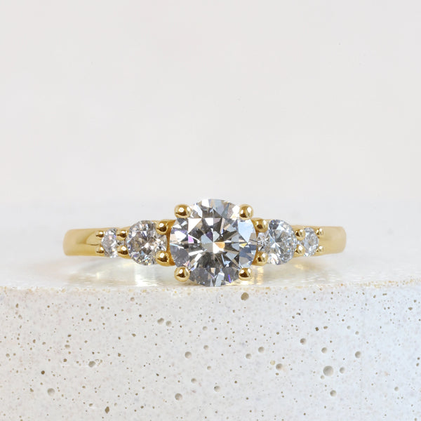 0.70 ct F VS1 Lab Diamond Avery Five Stone Ring in Yellow Gold