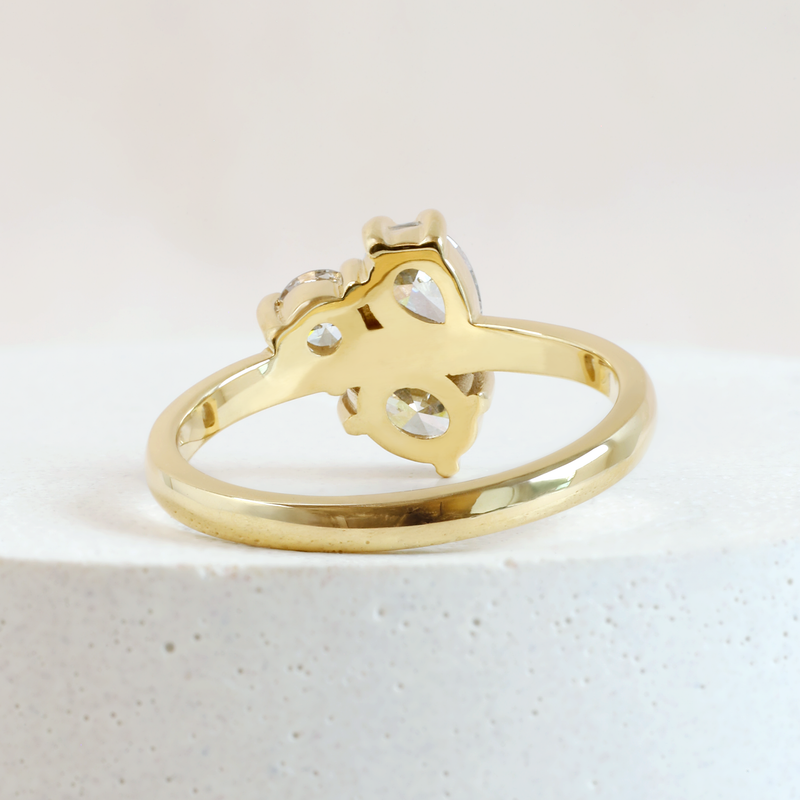 Ethical Jewellery & Engagement Rings Toronto - Oval, Pear & Round Fancy Diamond Cluster Ring in Yellow Gold - FTJCo Fine Jewellery & Goldsmiths