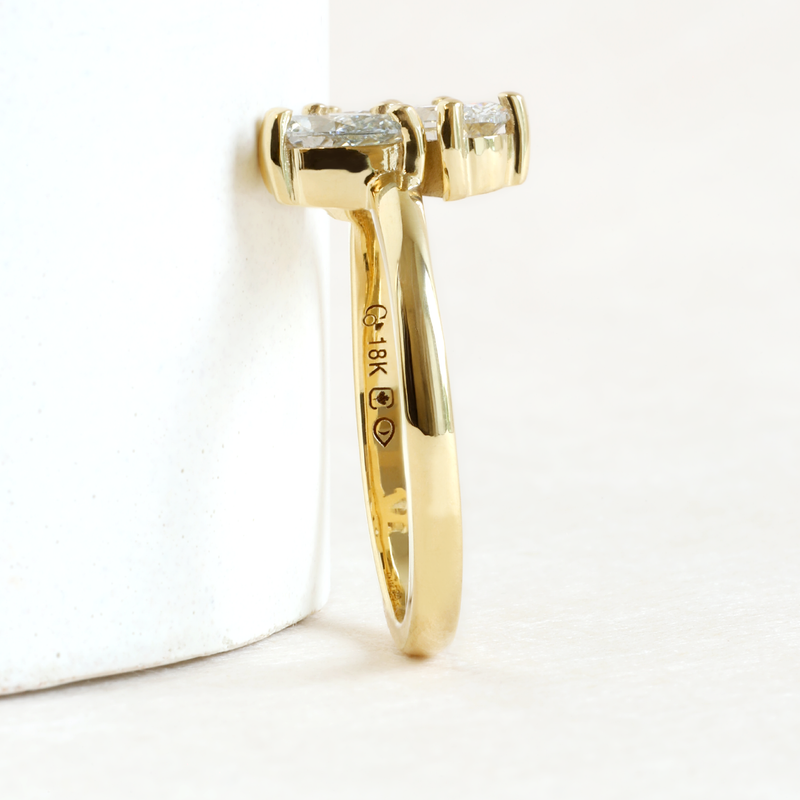 Ethical Jewellery & Engagement Rings Toronto - Oval, Pear & Round Fancy Diamond Cluster Ring in Yellow Gold - FTJCo Fine Jewellery & Goldsmiths