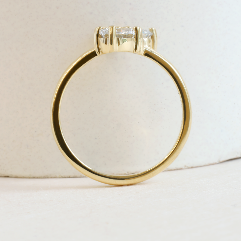 Ethical Jewellery & Engagement Rings Toronto - Oval, Pear & Round Fancy Diamond Cluster Ring in Yellow Gold - FTJCo Fine Jewellery & Goldsmiths