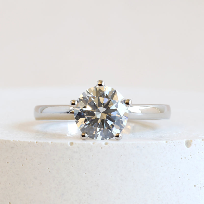 Ethical, Custom Ring-Pre-Loved Five Petal Flower Solitaire in