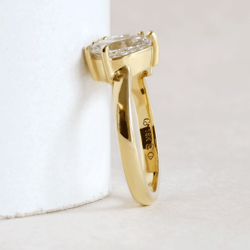 Ethical Jewellery & Engagement Rings Toronto - 1.05 ct Pear & 1.26 ct Cushion Toi Et Moi in Yellow Gold - FTJCo Fine Jewellery & Goldsmiths