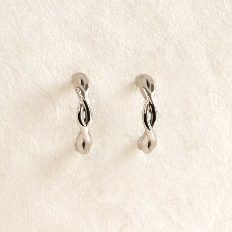 Ethical Jewellery & Engagement Rings Toronto - One Of A Kind Twisted Hoop Earrings in White Gold - FTJCo Fine Jewellery & Goldsmiths