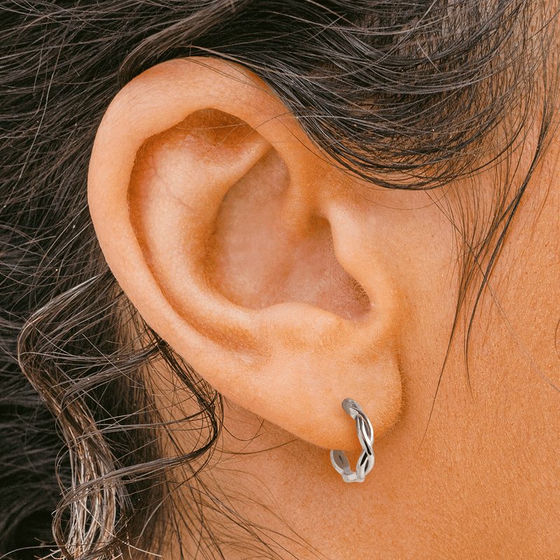 Ethical Jewellery & Engagement Rings Toronto - One Of A Kind Twisted Hoop Earrings in White Gold - FTJCo Fine Jewellery & Goldsmiths