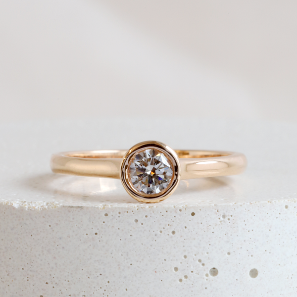 Ethical Jewellery & Engagement Rings Toronto - Sasha Bezel in 18k Rose Gold - FTJCo Fine Jewellery & Goldsmiths
