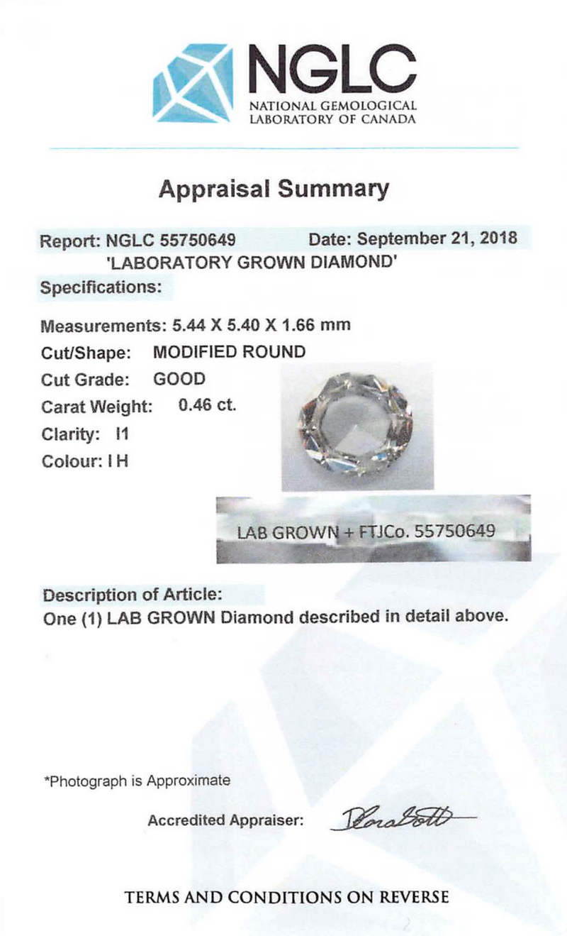 0.46 ct Silver Ash Round Rose Cut Fancy Lab Grown Diamond