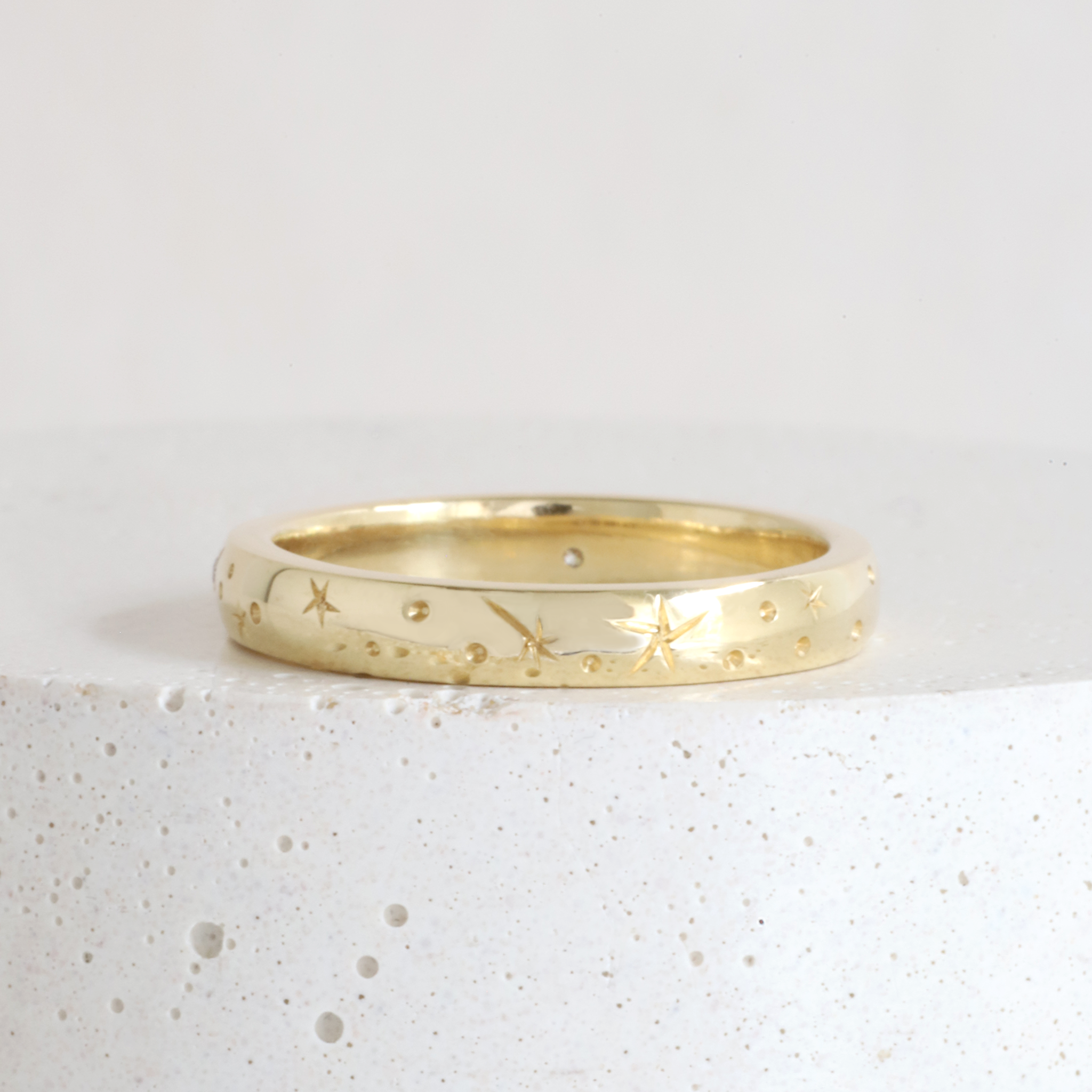 Engraved hot sale gold band