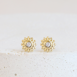 Ethical Jewellery & Engagement Rings Toronto - Diamond Mini Dahlia Studs in Yellow - FTJCo Fine Jewellery & Goldsmiths