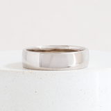 Ethical Jewellery & Engagement Rings Toronto - 6 mm Low Dome Band in White Gold - FTJCo Fine Jewellery & Goldsmiths
