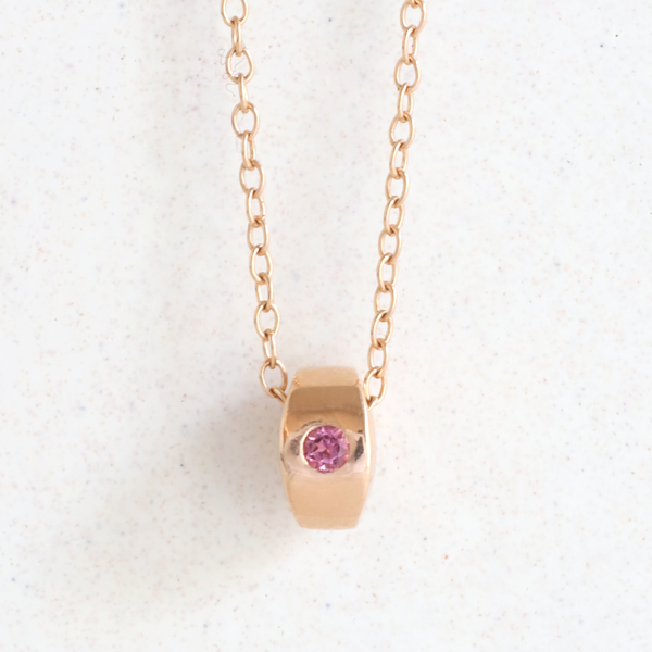 Ethical Jewellery & Engagement Rings Toronto - TOURMALINE (OCTOBER) BIRTHSTONE BEAD PENDANT IN ROSE GOLD - FTJCo Fine Jewellery & Goldsmiths