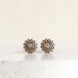 Ethical Jewellery & Engagement Rings Toronto - Diamond Mini Dahlia Studs in Palladium White Gold - FTJCo Fine Jewellery & Goldsmiths