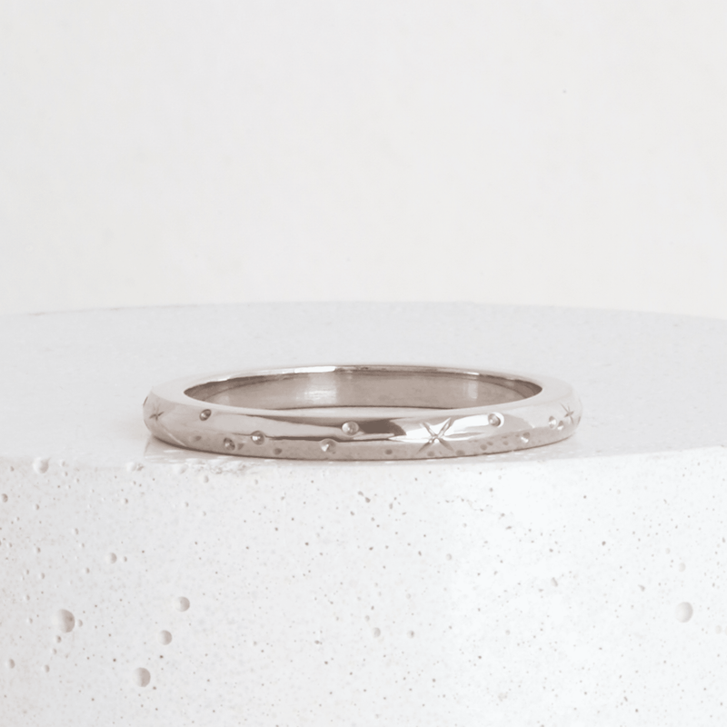 Ethical Jewellery & Engagement Rings Toronto - 2 mm Starry Night Band in White - FTJCo Fine Jewellery & Goldsmiths