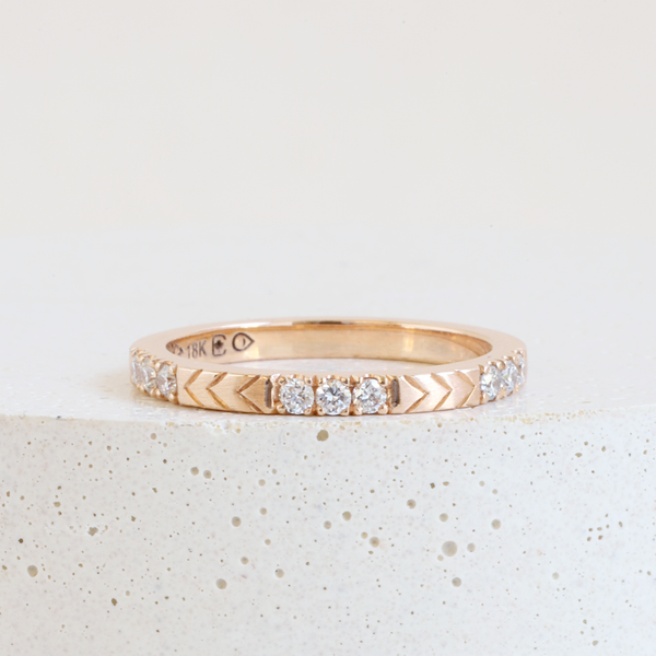 Ethical Jewellery & Engagement Rings Toronto - Flat Chevron Stacker in Rose Gold - FTJCo Fine Jewellery & Goldsmiths
