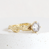 Ethical Jewellery & Engagement Rings Toronto - 1.00 ct Silver Pink Autumn Solitaire Yellow Gold - FTJCo Fine Jewellery & Goldsmiths